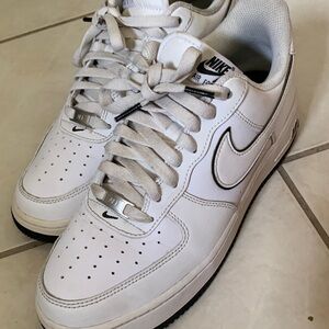 Nike Air Force 1 White and Black Sneakers